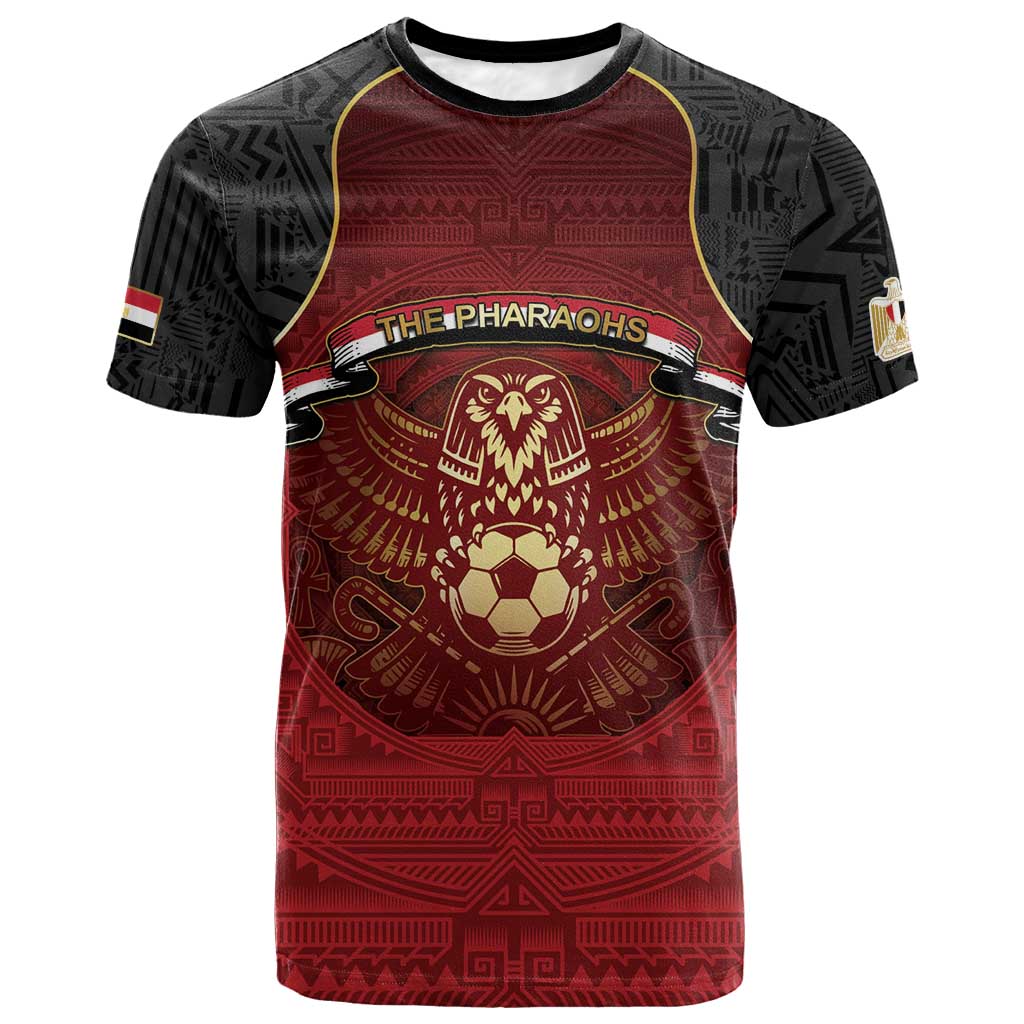 Custom Egypt Football T shirt Tribal Eagle With Ancient Egyptian Patterns