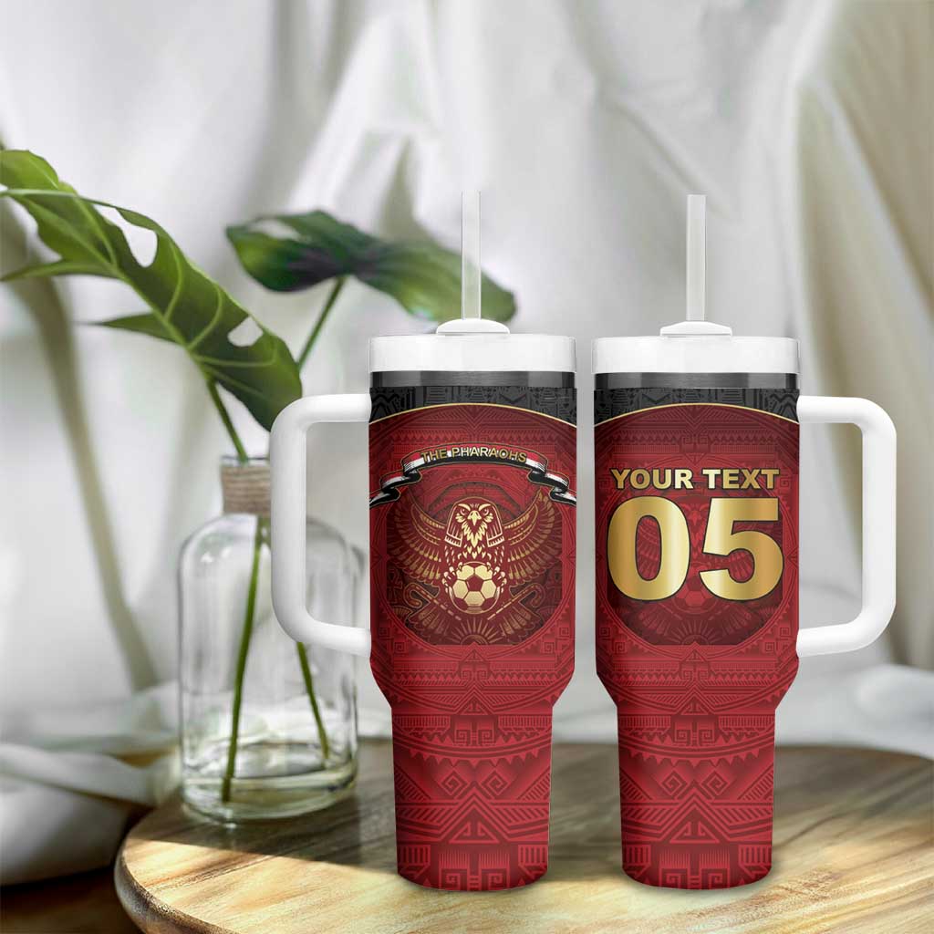 Custom Egypt Football Tumbler With Handle Tribal Eagle With Ancient Egyptian Patterns