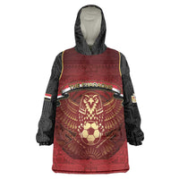 Custom Egypt Football Wearable Blanket Hoodie Tribal Eagle With Ancient Egyptian Patterns