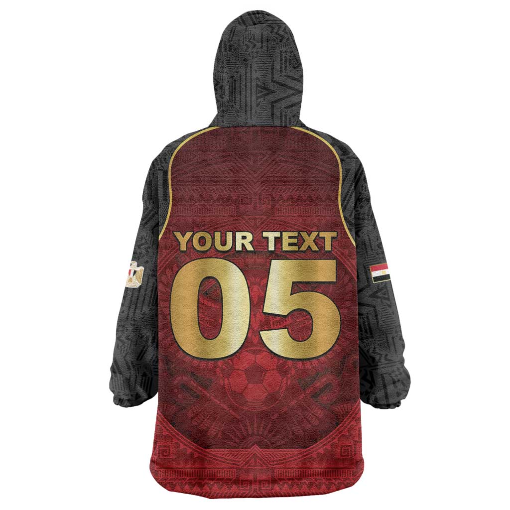 Custom Egypt Football Wearable Blanket Hoodie Tribal Eagle With Ancient Egyptian Patterns