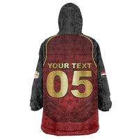 Custom Egypt Football Wearable Blanket Hoodie Tribal Eagle With Ancient Egyptian Patterns