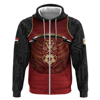 Custom Egypt Football Zip Hoodie Tribal Eagle With Ancient Egyptian Patterns