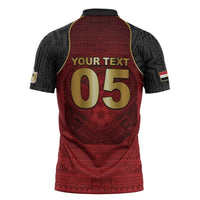 Custom Egypt Football Zipper Polo Shirt Tribal Eagle With Ancient Egyptian Patterns
