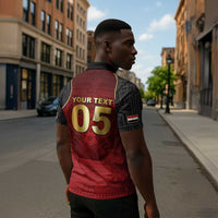 Custom Egypt Football Zipper Polo Shirt Tribal Eagle With Ancient Egyptian Patterns