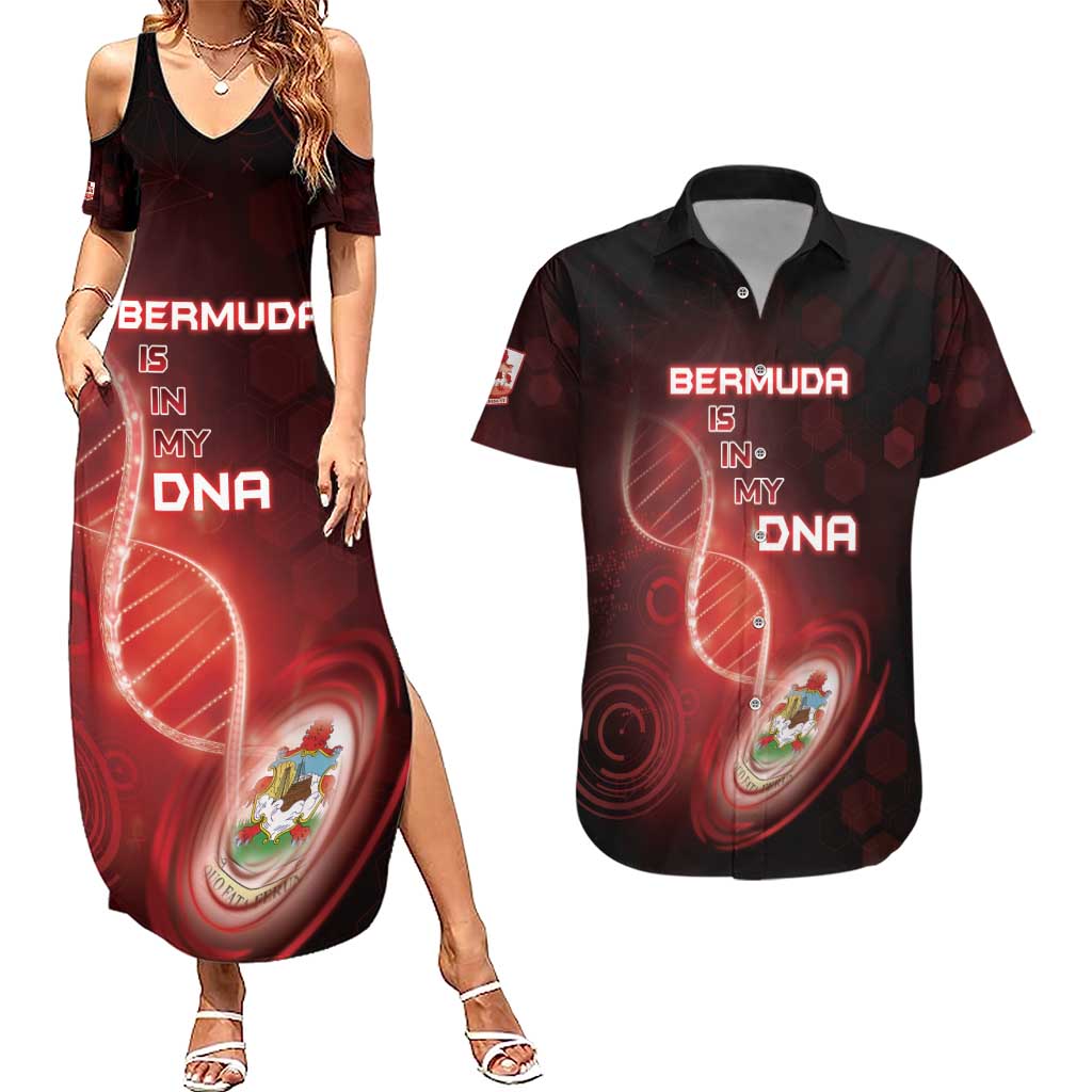 Personalized Bermuda Is In My DNA Couples Matching Summer Maxi Dress and Hawaiian Shirt - Wonder Print Shop