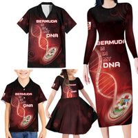 Personalized Bermuda Is In My DNA Family Matching Long Sleeve Bodycon Dress and Hawaiian Shirt - Wonder Print Shop