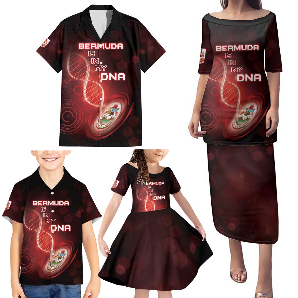 Personalized Bermuda Is In My DNA Family Matching Puletasi and Hawaiian Shirt - Wonder Print Shop