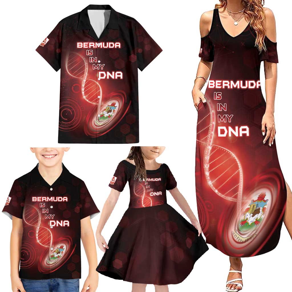 Personalized Bermuda Is In My DNA Family Matching Summer Maxi Dress and Hawaiian Shirt - Wonder Print Shop