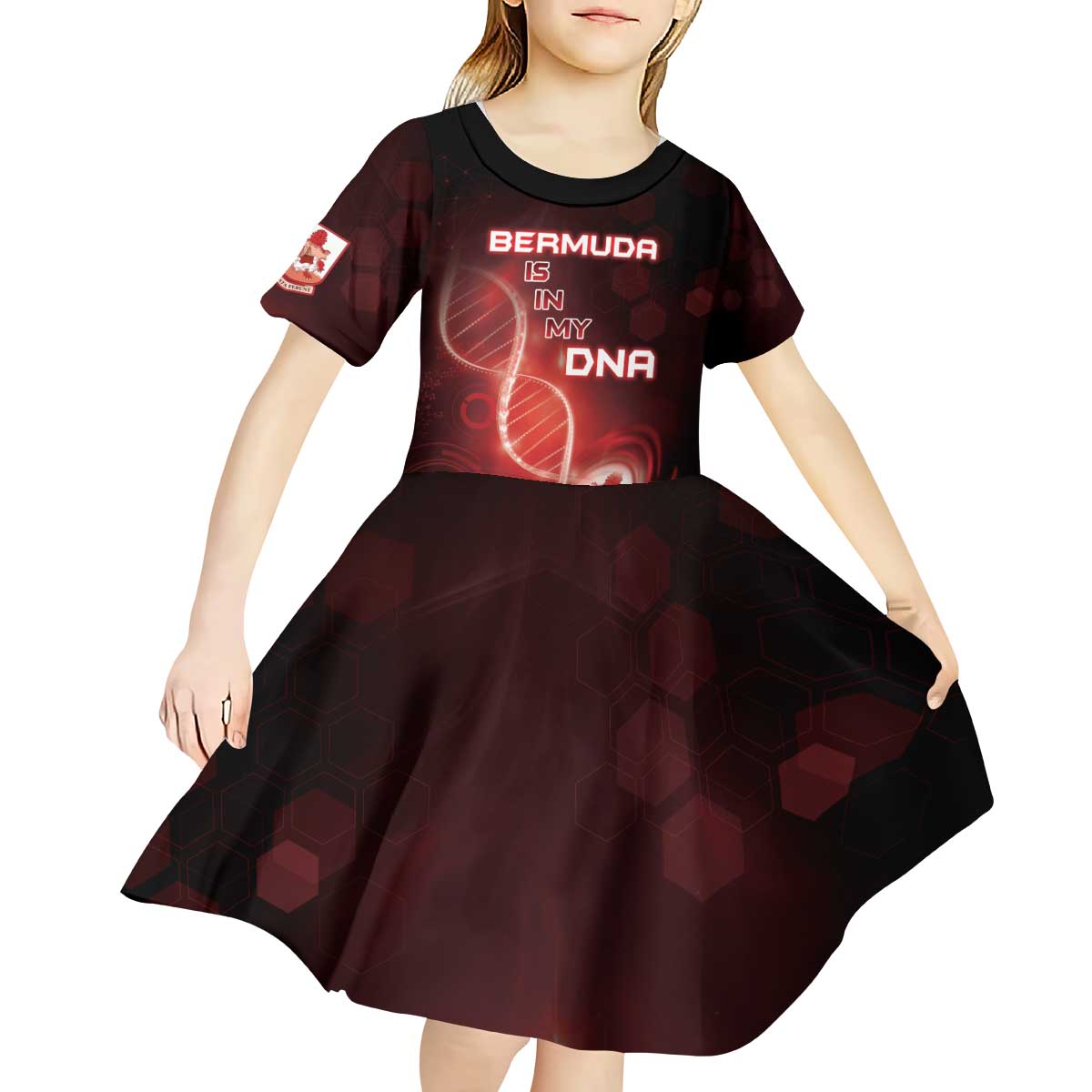 Personalized Bermuda Is In My DNA Kid Short Sleeve Dress - Wonder Print Shop