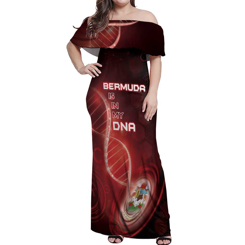 Personalized Bermuda Is In My DNA Off Shoulder Maxi Dress - Wonder Print Shop
