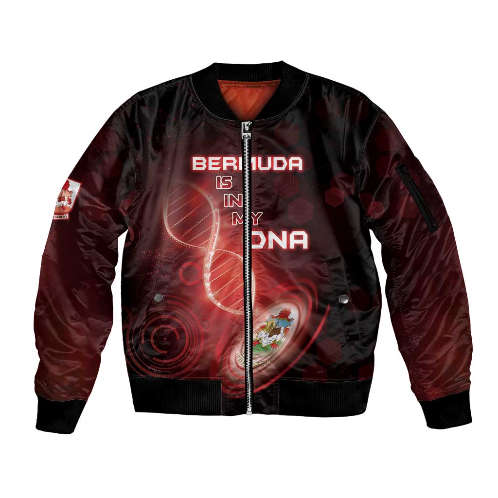 Personalized Bermuda Is In My DNA Sleeve Zip Bomber Jacket - Wonder Print Shop