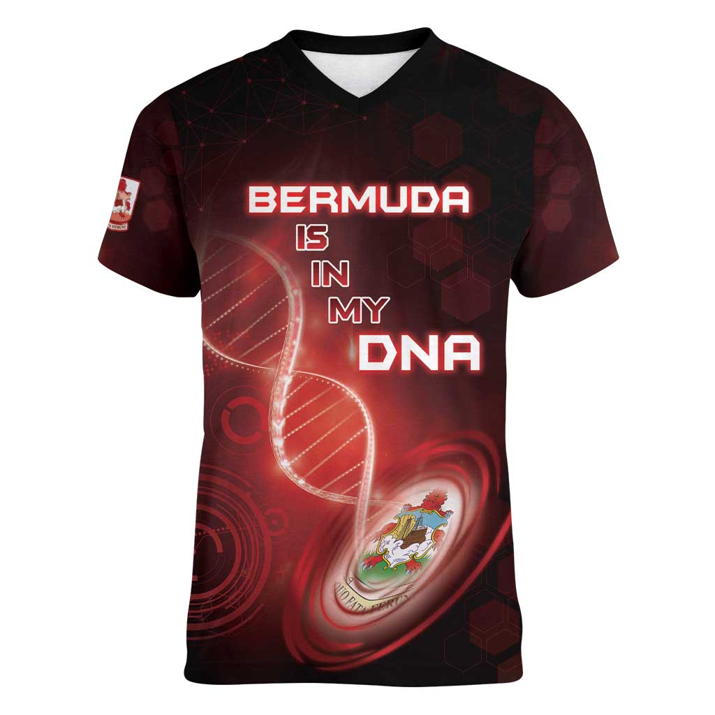 Personalized Bermuda Is In My DNA Women V-Neck T-Shirt - Wonder Print Shop