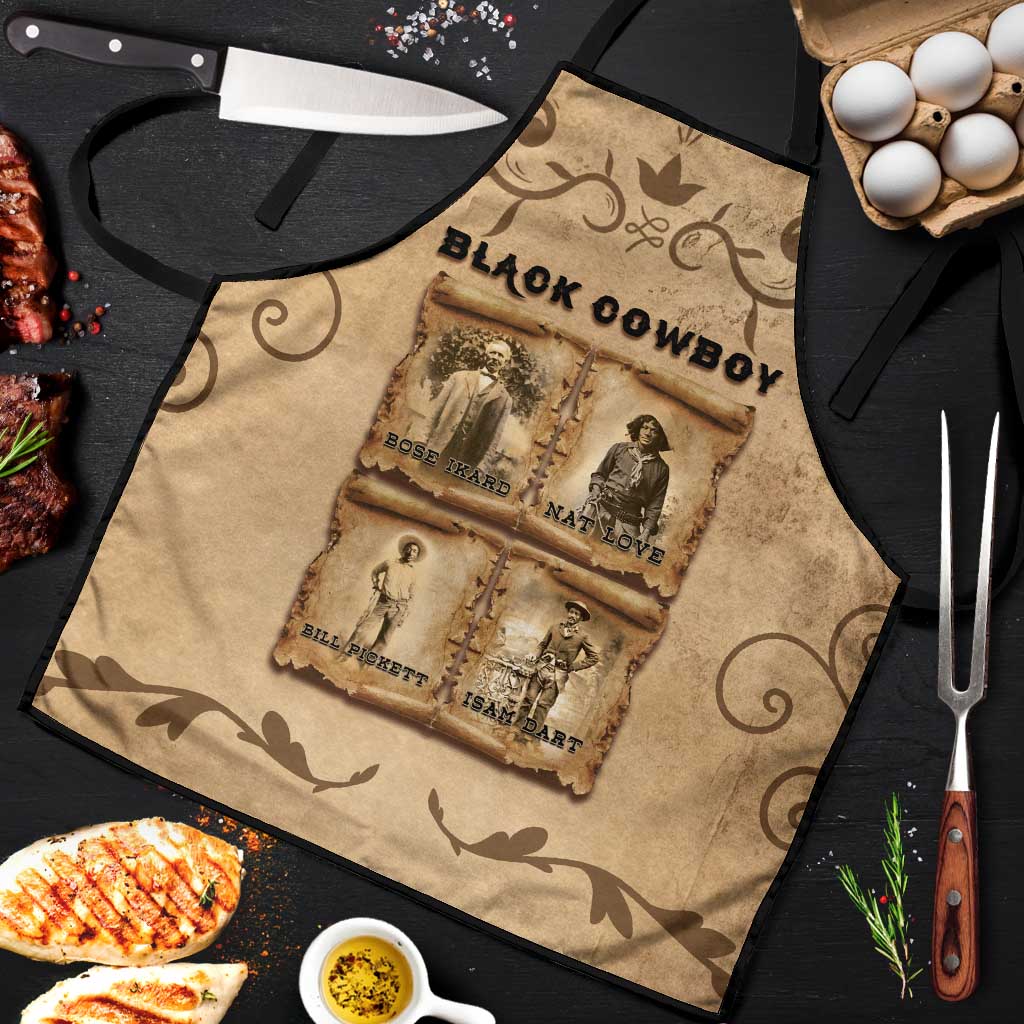 Black Cowboy Apron Melanin Black History Western Grunge - Wonder Print Shop