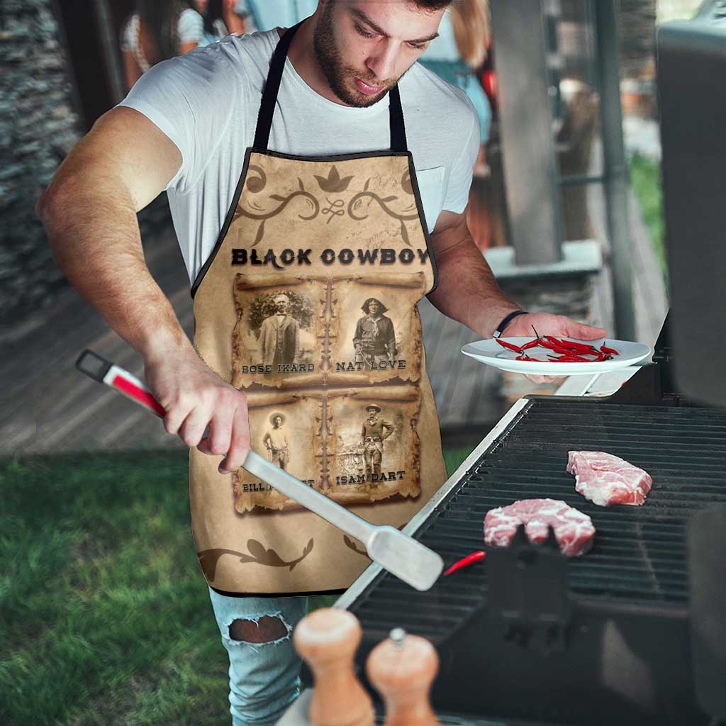 Black Cowboy Apron Melanin Black History Western Grunge - Wonder Print Shop