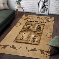 Black Cowboy Area Rug Melanin Black History Western Grunge - Wonder Print Shop