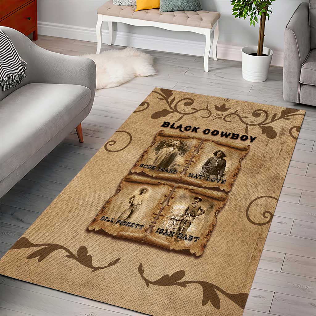 Black Cowboy Area Rug Melanin Black History Western Grunge - Wonder Print Shop