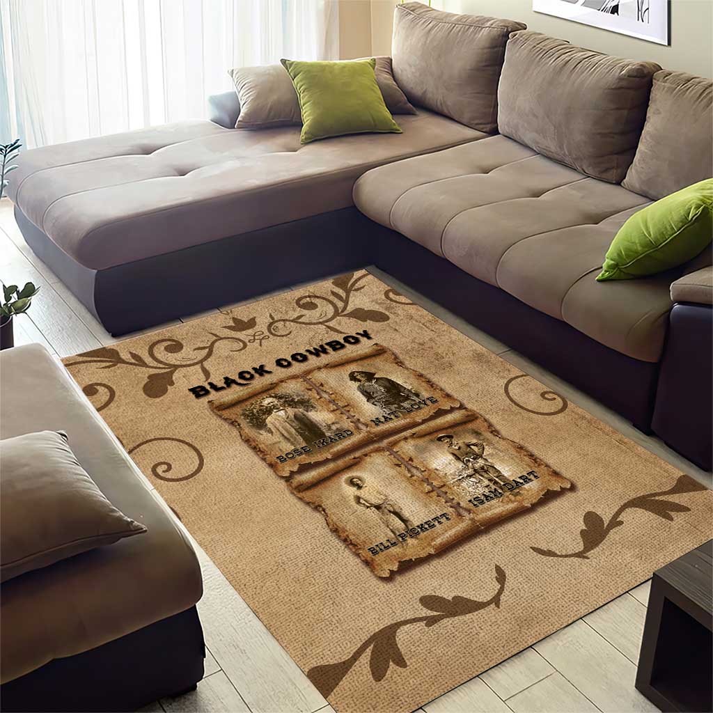 Black Cowboy Area Rug Melanin Black History Western Grunge - Wonder Print Shop
