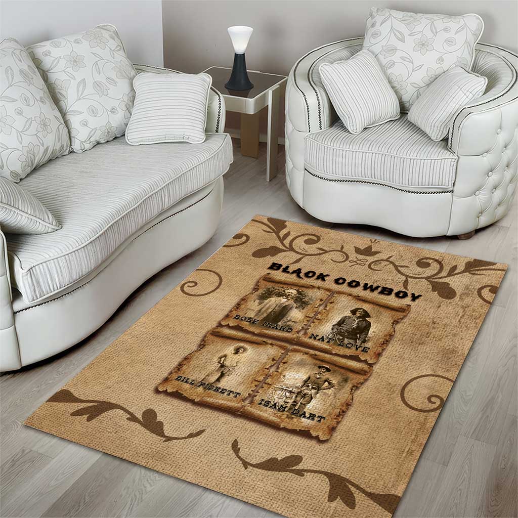 Black Cowboy Area Rug Melanin Black History Western Grunge - Wonder Print Shop