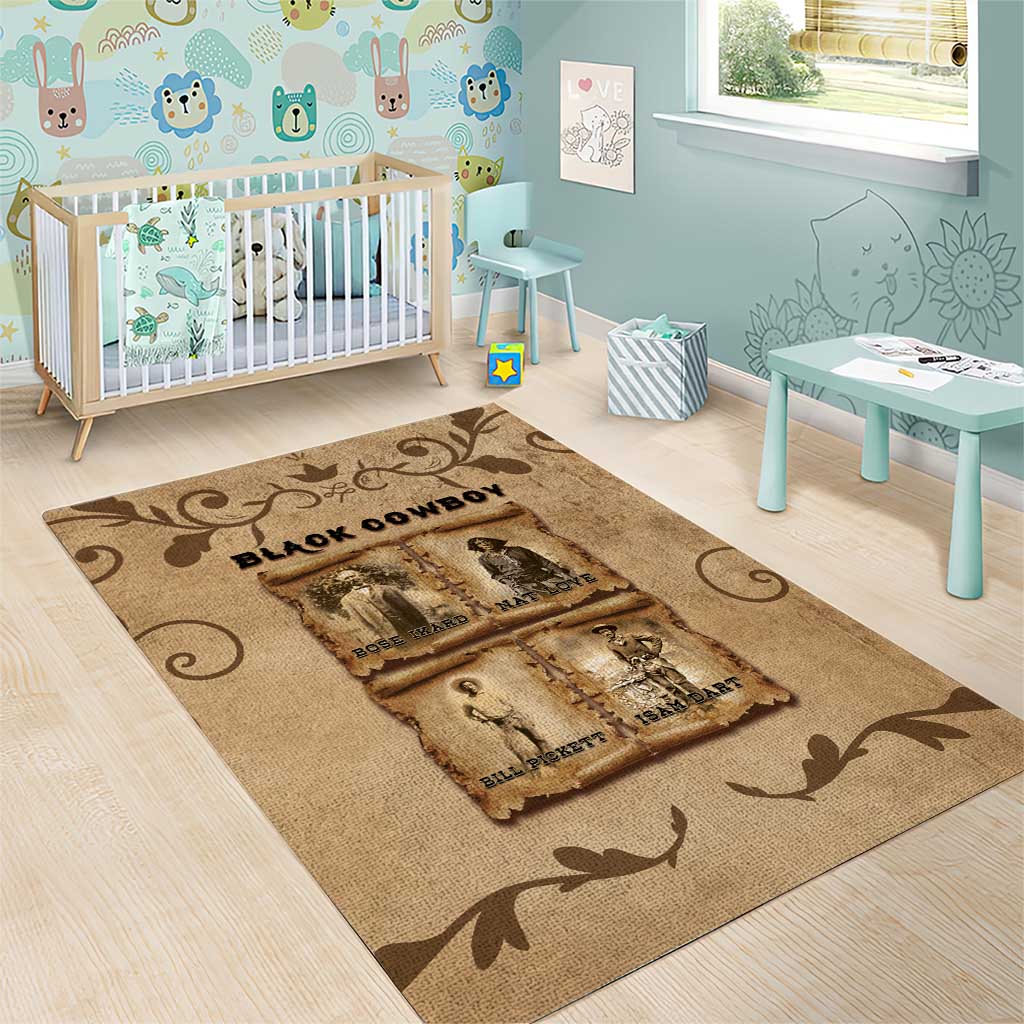 Black Cowboy Area Rug Melanin Black History Western Grunge - Wonder Print Shop