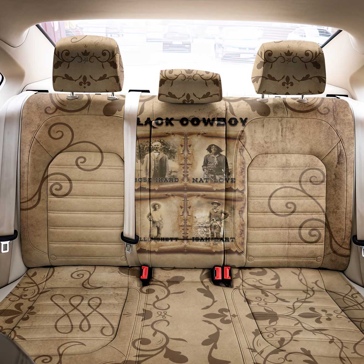 Black Cowboy Back Car Seat Cover Melanin Black History Western Grunge - Wonder Print Shop