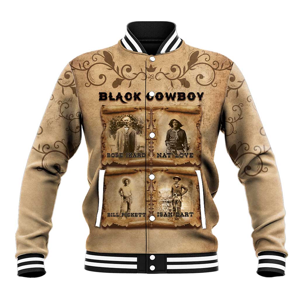Black Cowboy Baseball Jacket Melanin Black History Western Grunge - Wonder Print Shop