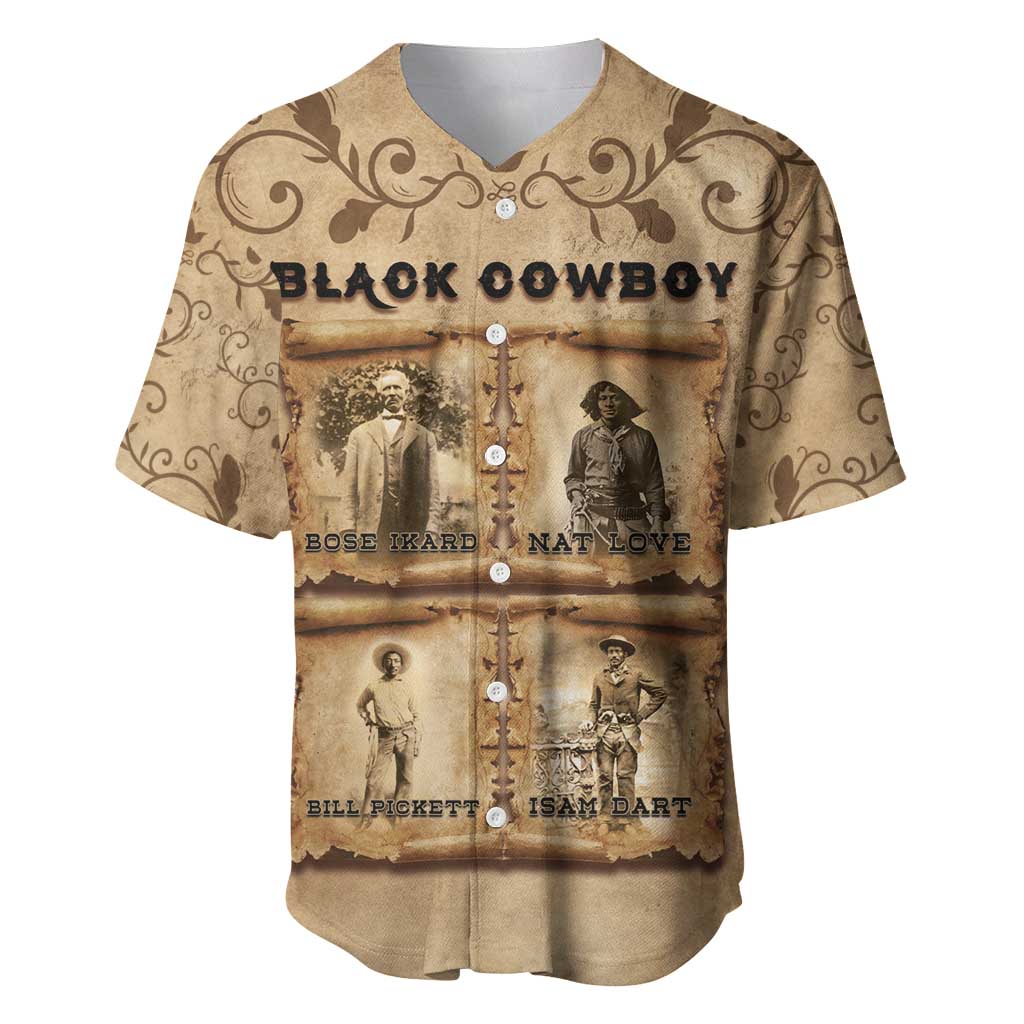 Black Cowboy Baseball Jersey Melanin Black History Western Grunge - Wonder Print Shop