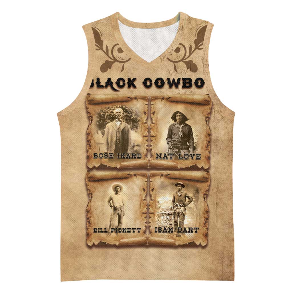 Black Cowboy Basketball Jersey Melanin Black History Western Grunge - Wonder Print Shop
