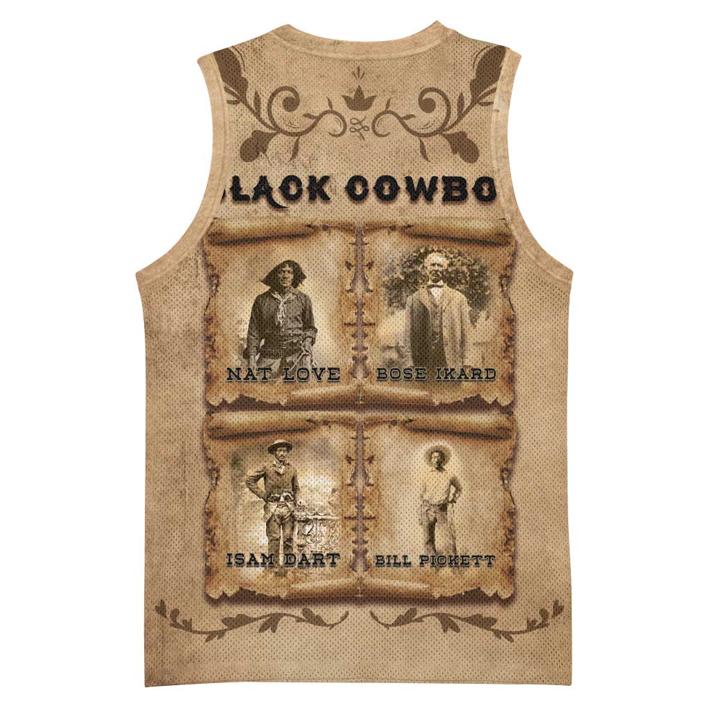 Black Cowboy Basketball Jersey Melanin Black History Western Grunge - Wonder Print Shop