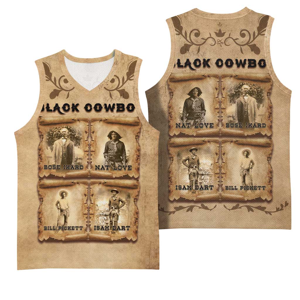 Black Cowboy Basketball Jersey Melanin Black History Western Grunge - Wonder Print Shop