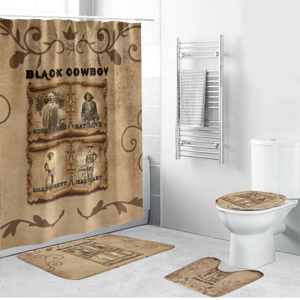 Black Cowboy Bathroom Set Melanin Black History Western Grunge - Wonder Print Shop