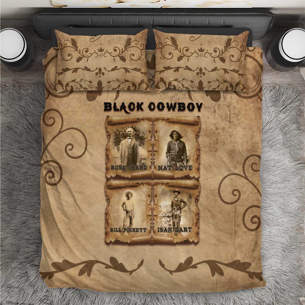 Black Cowboy Bedding Set Melanin Black History Western Grunge - Wonder Print Shop