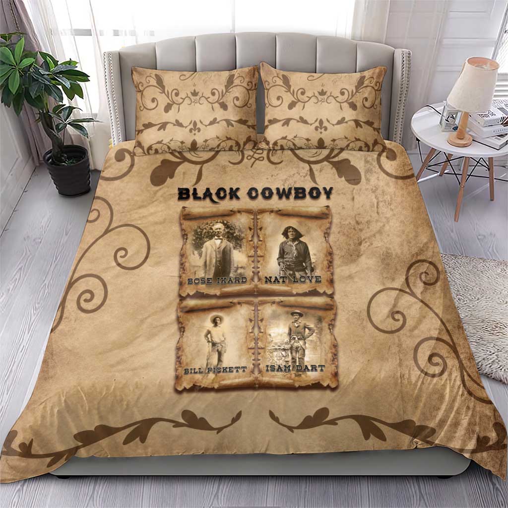 Black Cowboy Bedding Set Melanin Black History Western Grunge - Wonder Print Shop