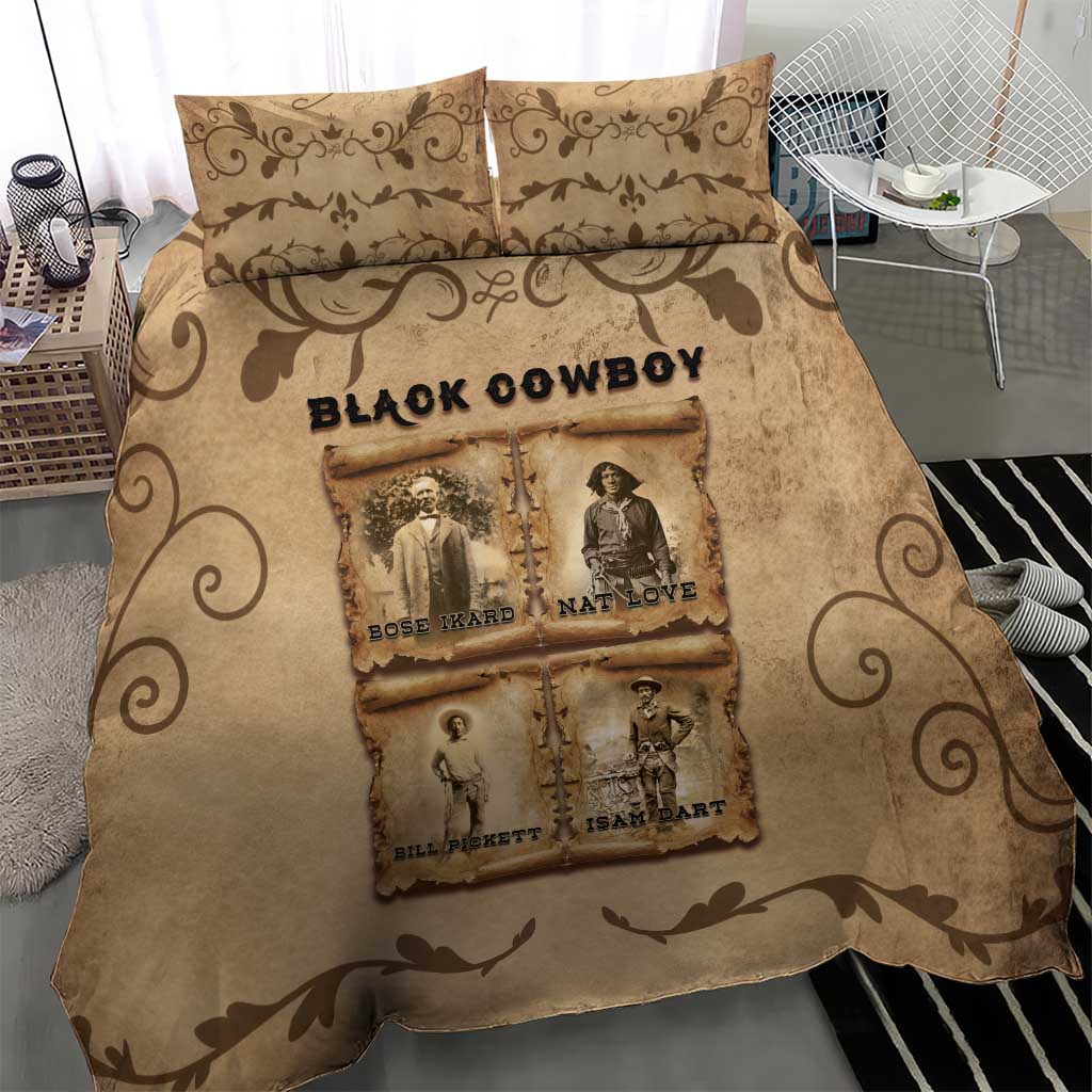 Black Cowboy Bedding Set Melanin Black History Western Grunge - Wonder Print Shop