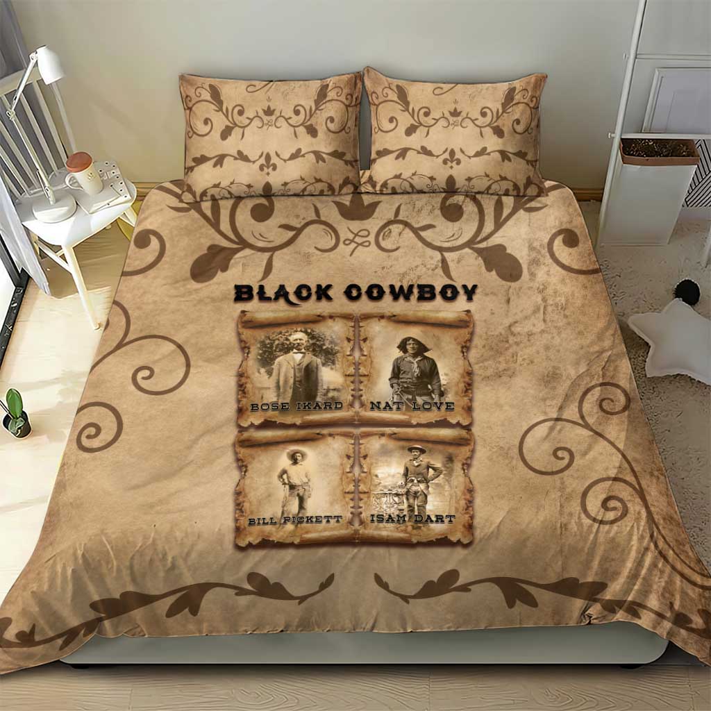 Black Cowboy Bedding Set Melanin Black History Western Grunge - Wonder Print Shop