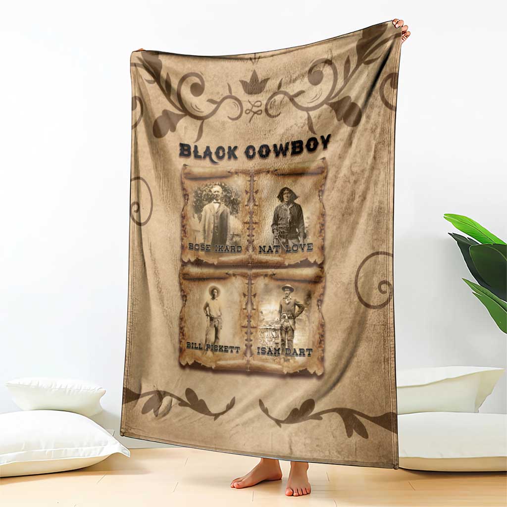Black Cowboy Blanket Melanin Black History Western Grunge - Wonder Print Shop