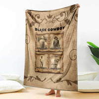 Black Cowboy Blanket Melanin Black History Western Grunge - Wonder Print Shop