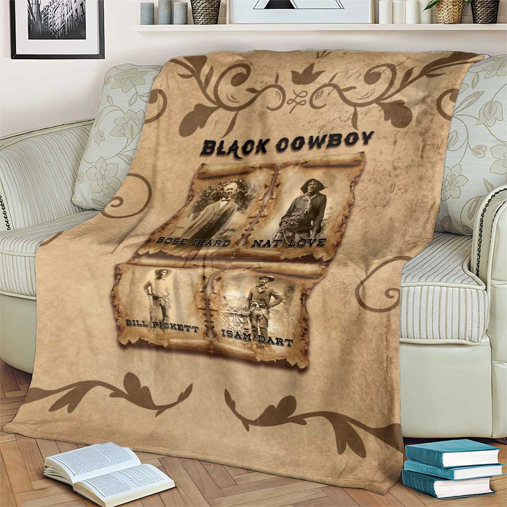 Black Cowboy Blanket Melanin Black History Western Grunge - Wonder Print Shop