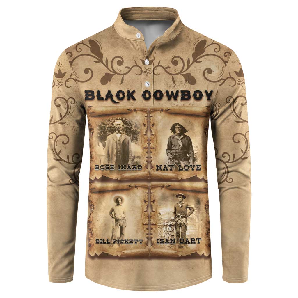 Black Cowboy Button Sweatshirt Melanin Black History Western Grunge - Wonder Print Shop