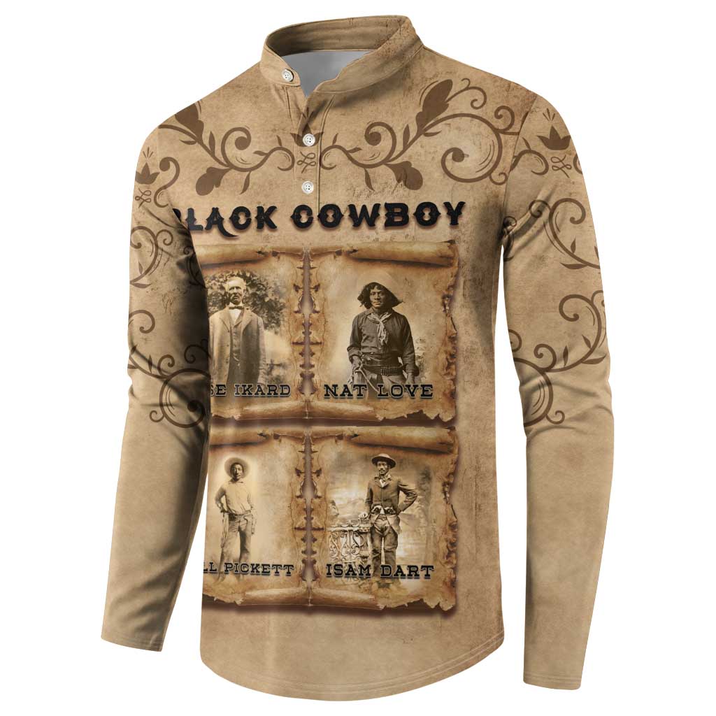 Black Cowboy Button Sweatshirt Melanin Black History Western Grunge - Wonder Print Shop