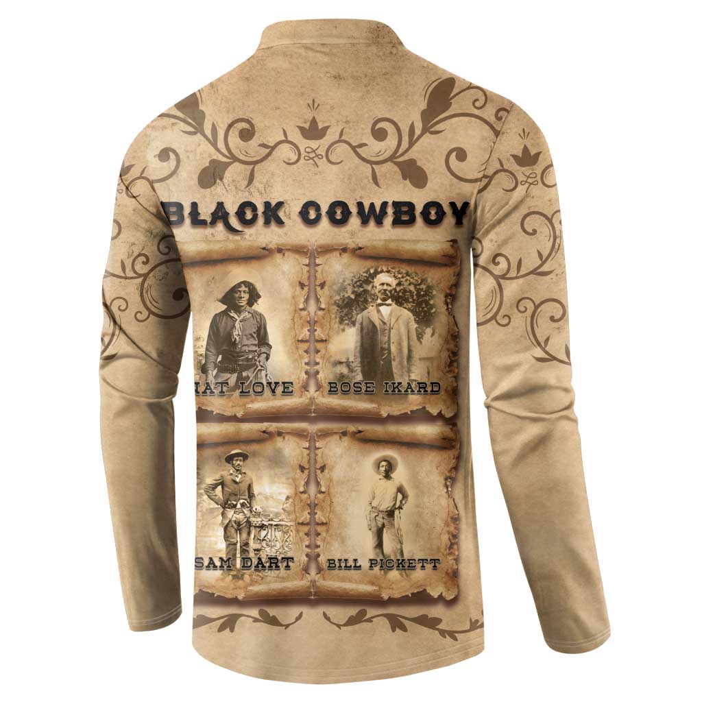 Black Cowboy Button Sweatshirt Melanin Black History Western Grunge - Wonder Print Shop