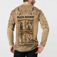 Black Cowboy Button Sweatshirt Melanin Black History Western Grunge - Wonder Print Shop
