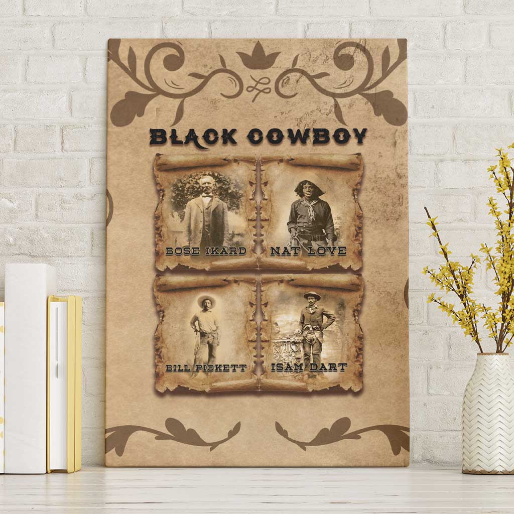 Black Cowboy Canvas Wall Art Melanin Black History Western Grunge - Wonder Print Shop