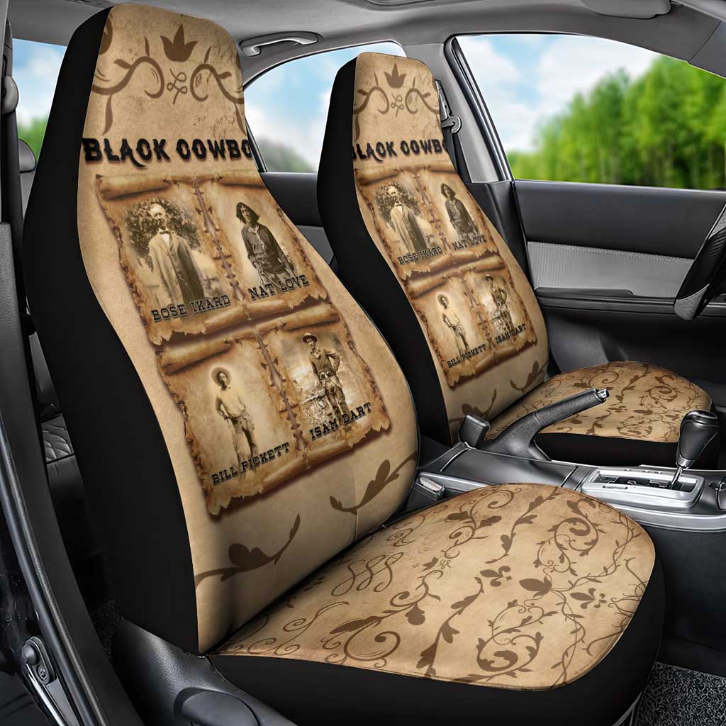 Black Cowboy Car Seat Cover Melanin Black History Western Grunge - Wonder Print Shop