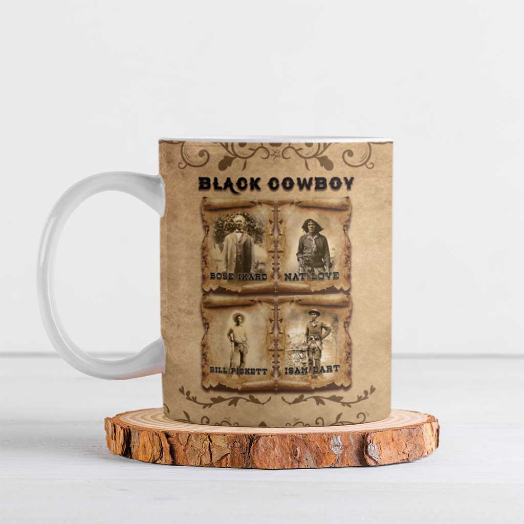 Black Cowboy Ceramic Mug Melanin Black History Western Grunge - Wonder Print Shop