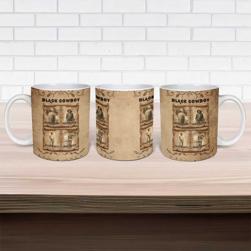 Black Cowboy Ceramic Mug Melanin Black History Western Grunge - Wonder Print Shop