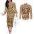 Black Cowboy Couples Matching Off The Shoulder Long Sleeve Dress and Long Sleeve Button Shirt Melanin Black History Western Grunge - Wonder Print Shop