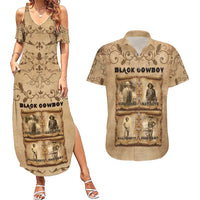 Black Cowboy Couples Matching Summer Maxi Dress and Hawaiian Shirt Melanin Black History Western Grunge - Wonder Print Shop