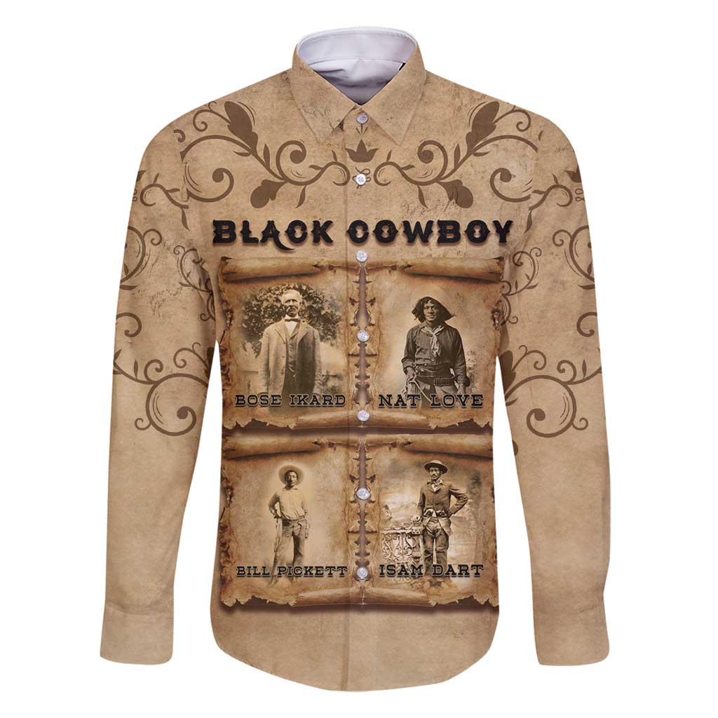 Black Cowboy Family Matching Long Sleeve Bodycon Dress and Hawaiian Shirt Melanin Black History Western Grunge - Wonder Print Shop
