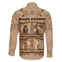 Black Cowboy Family Matching Long Sleeve Bodycon Dress and Hawaiian Shirt Melanin Black History Western Grunge - Wonder Print Shop