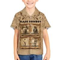 Black Cowboy Family Matching Long Sleeve Bodycon Dress and Hawaiian Shirt Melanin Black History Western Grunge - Wonder Print Shop